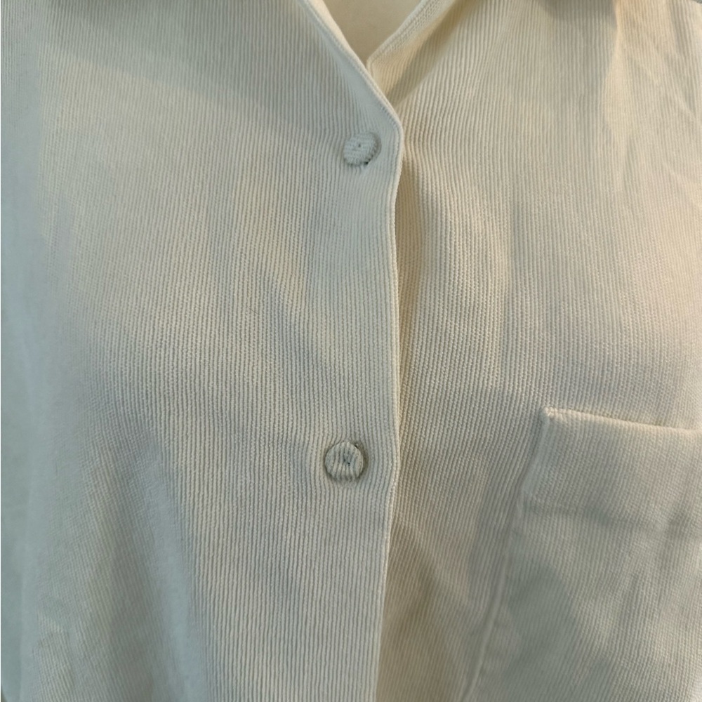 Zara Off-White light corduroy Oversized Top - Picture 2 of 7